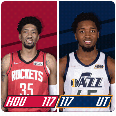 Rockets And Jazz Basketball Players GIF