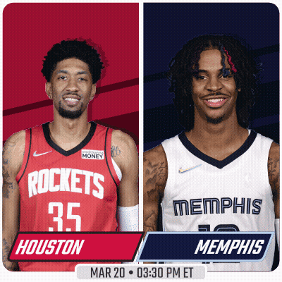 Rockets Player And Memphis Player On Poster GIF