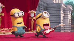 Rockstar Guitarist Minions Amazing Technique GIF