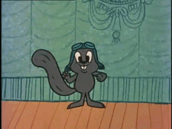 Rocky And Bullwinkle Pointing Upward Reaction