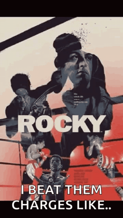 Rocky Movie Poster I Beat Them Charges Like GIF