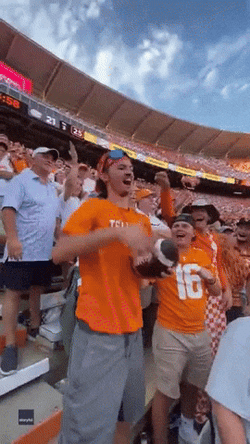 Rocky Top Fan Throw Ball Back GIF