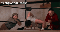 Rocky Training Single Arm Push Up GIF