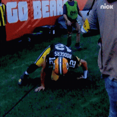 Rodgers Kneeling On Field GIF