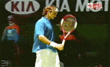 Roger Federer Flexing His Practice