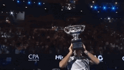 Roger Federer Holding His Trophy