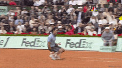 Roger Federer Kneeling Excitedly