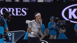 Roger Federer Screaming Excitedly GIF