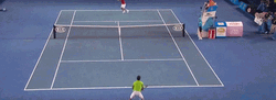 Roger Federer Winning A Point