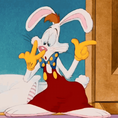 Roger Rabbit In Bow Tie And Overalls GIF