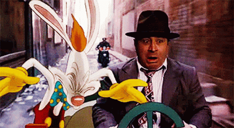 Roger Rabbit Rides A Car GIF