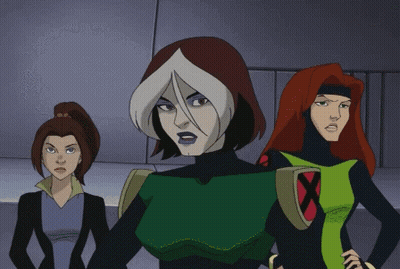 Rogue And Jean Grey Are Standing Next To Each Other In A Cartoon GIF