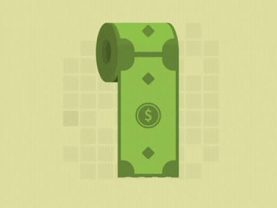 Roll Of Money With Dollar Sign GIF