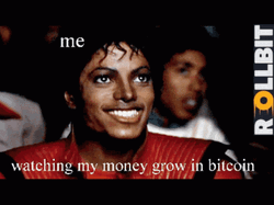 Rollbit Michael Jackson Popcorn Bitcoin  GIF