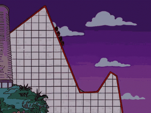 Roller Coaster Cartoon With Purple Sky GIF