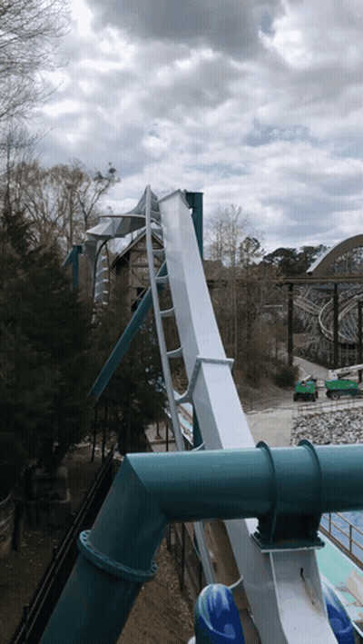 Roller Coaster Going Down Hill GIF