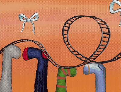 Roller Coaster Made Of Socks With Bows GIF