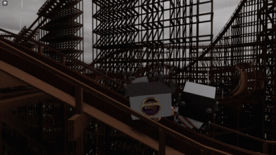 Roller Coaster With Doomsday Sign GIF