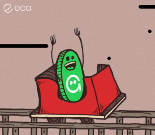 Roller Coaster With Green Smiley Coin GIF