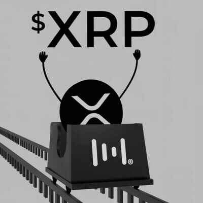 Roller Coaster With XRP Coin On Top GIF