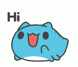 Rolling Blue Cat Saying Hi GIF