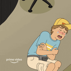 Rolling On Floor Laughing Animated Boy GIF