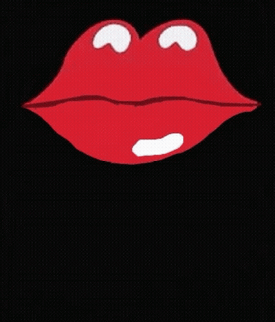 Rolling Stones Logo With Red Tongue On Black GIF