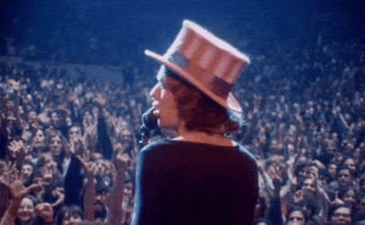 Rolling Stones Mick Jagger Patriotic Hat GIF
