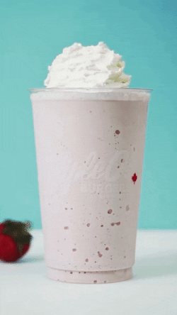 Rolling Strawberry Fruit Milkshake  GIF