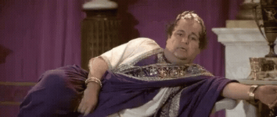 Roman Emperor Sitting With Arms Crossed GIF