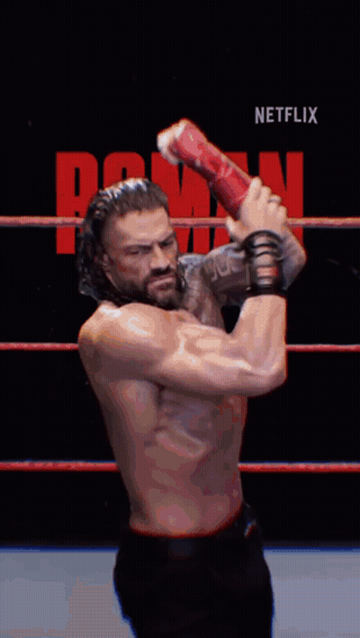 Roman Reigns Poster Man In Ring GIF