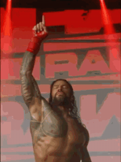 Roman Reigns Wearing Red Boxing Glove GIF