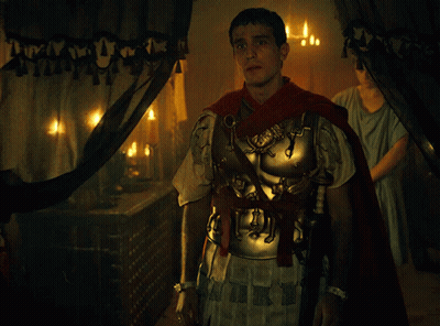 Roman Soldier In Dark Room GIF