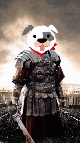 Roman Soldier With Dog Head GIF