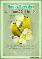 Romans 10:9 Bible Verse Good Morning Blessings GIF