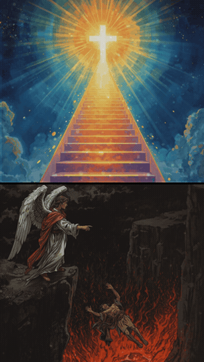 Romans 6V23 Is Written Above A Picture Of A Staircase GIF