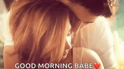 Romantic Good Morning Babe Greeting Couple Hug GIF