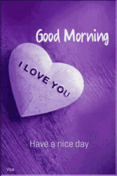 Romantic Good Morning Message Purple Heart Love GIF