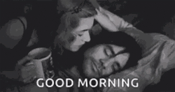 Romantic Good Morning Sweet Couple Coffee Bed GIF