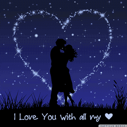 Romantic Good Night My Love Moonlight Kissing GIF