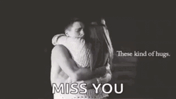 Romantic Hug Miss You Black And White Meme GIF