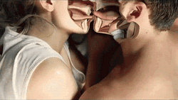 Romantic Kiss Couple X-Ray Anatomy GIF