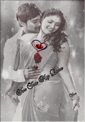 Romantic Love In Glowing Rain GIF