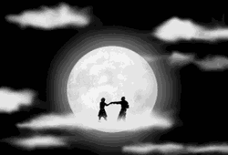 Romantic Lovers Dancing Silhouettte GIF
