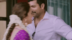 Romantic Pair Happily Hugging GIF