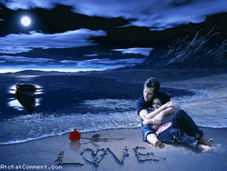 Romantic Pair Hugging At The Beach GIF