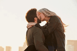Romatic Couple Rooftop Kissing GIF