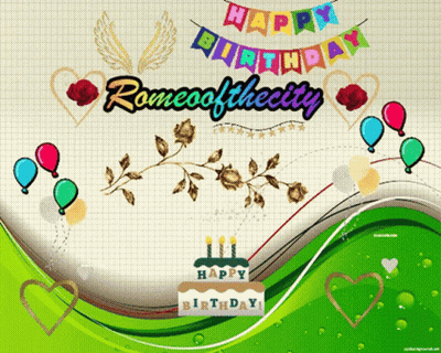 Romeo Of The City Birthday Card Balloons And Roses GIF