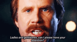 Ron Burgundy Anchorman Making Announcement GIF