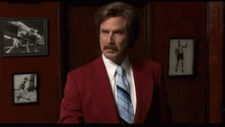 Ron Burgundy Blowing Sea Shell Assemble Anchorman GIF